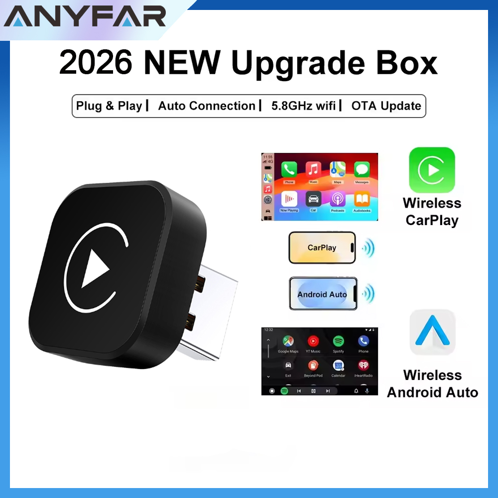 Phone Accessories For Android - 2026 Wireless CarPlay Adapter 2-in-1 Wired